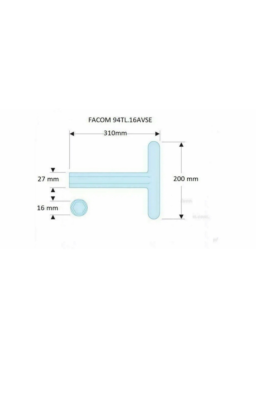Facom 94TL.16AVSE 16mm T-Handled Insulated Box Spanner 1000V