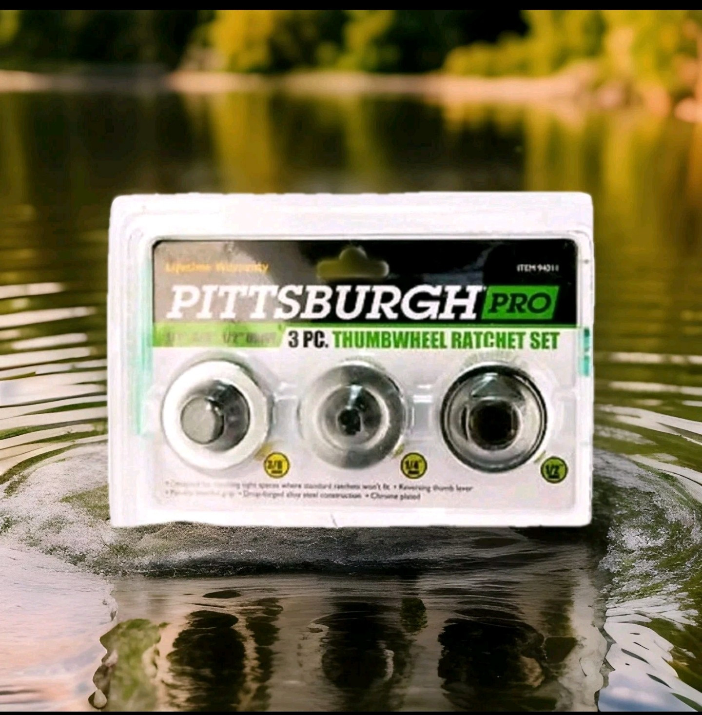 Pittsburgh 3 Pc Thumbwheel Ratchet Set. 1/4″ ,3/8″ ,1/2″ Drive
