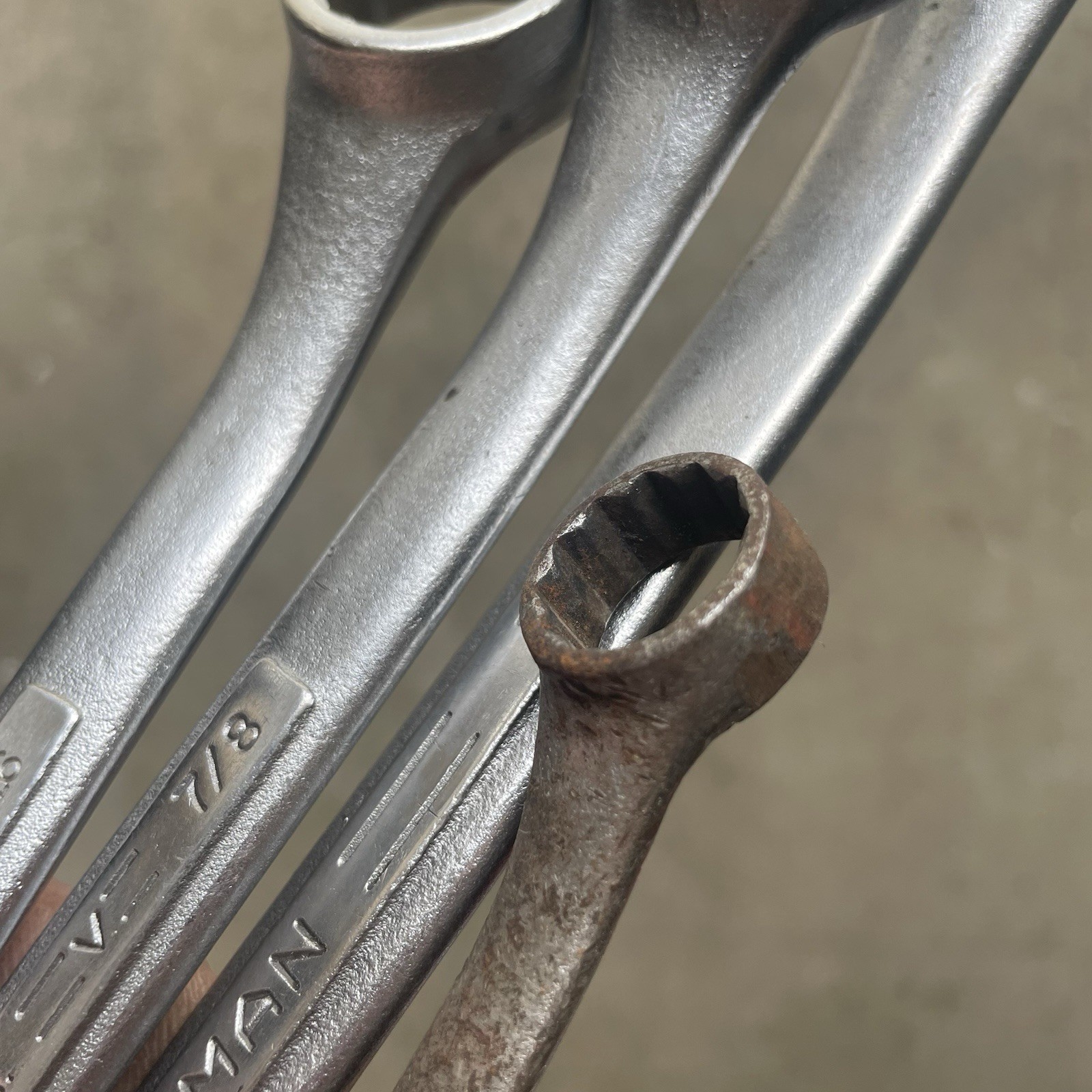Vintage Craftsman 4pc 12 point SAE Double Offset Box End Wrench Set USA Made =V=