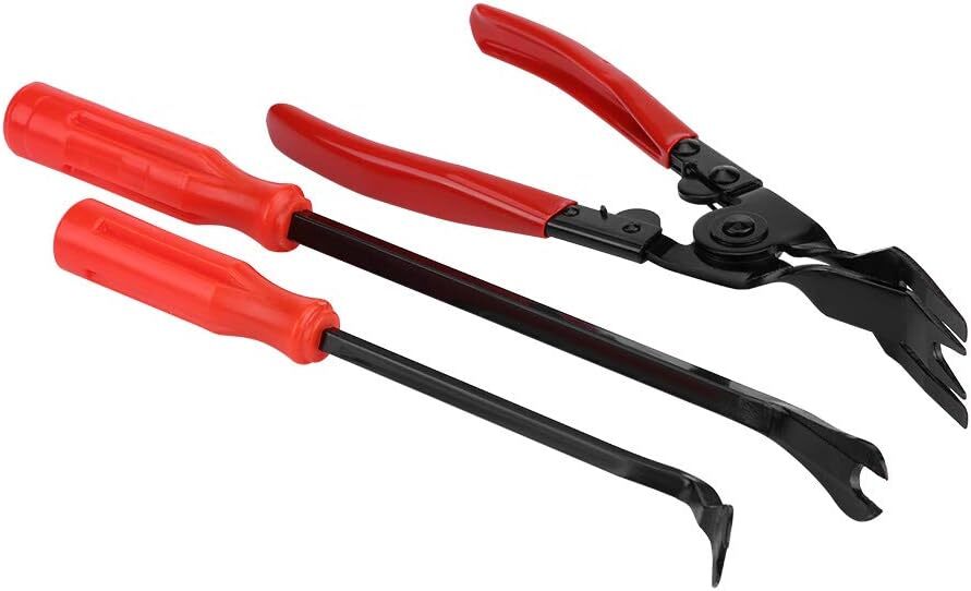 3Pcs Auto Clip Pliers Set and Fastener Remover, Car Trim Rivet Removal Pry Tool