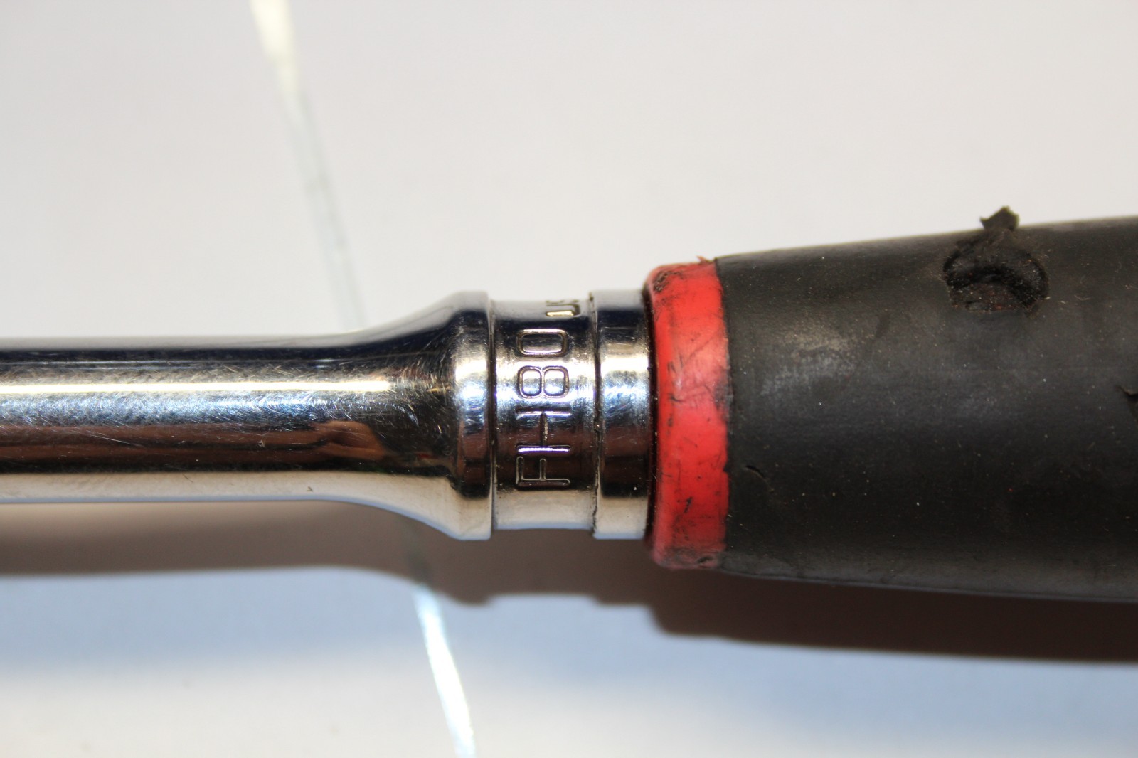 Snap-on Tools 3/8″ Drive RED Soft Grip Standard Handle FH80 USA