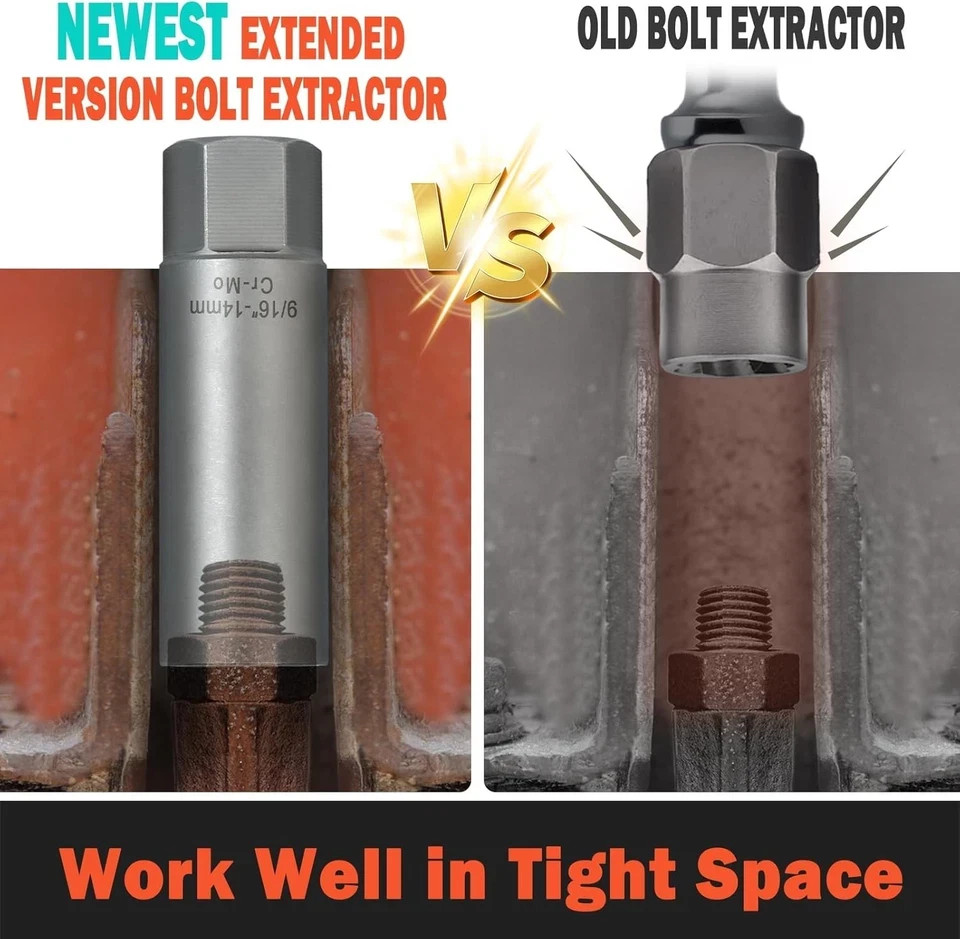5PCS Deep Bolt Extractor Kit, Easy Out Spark Plug Socket Set, Ez…