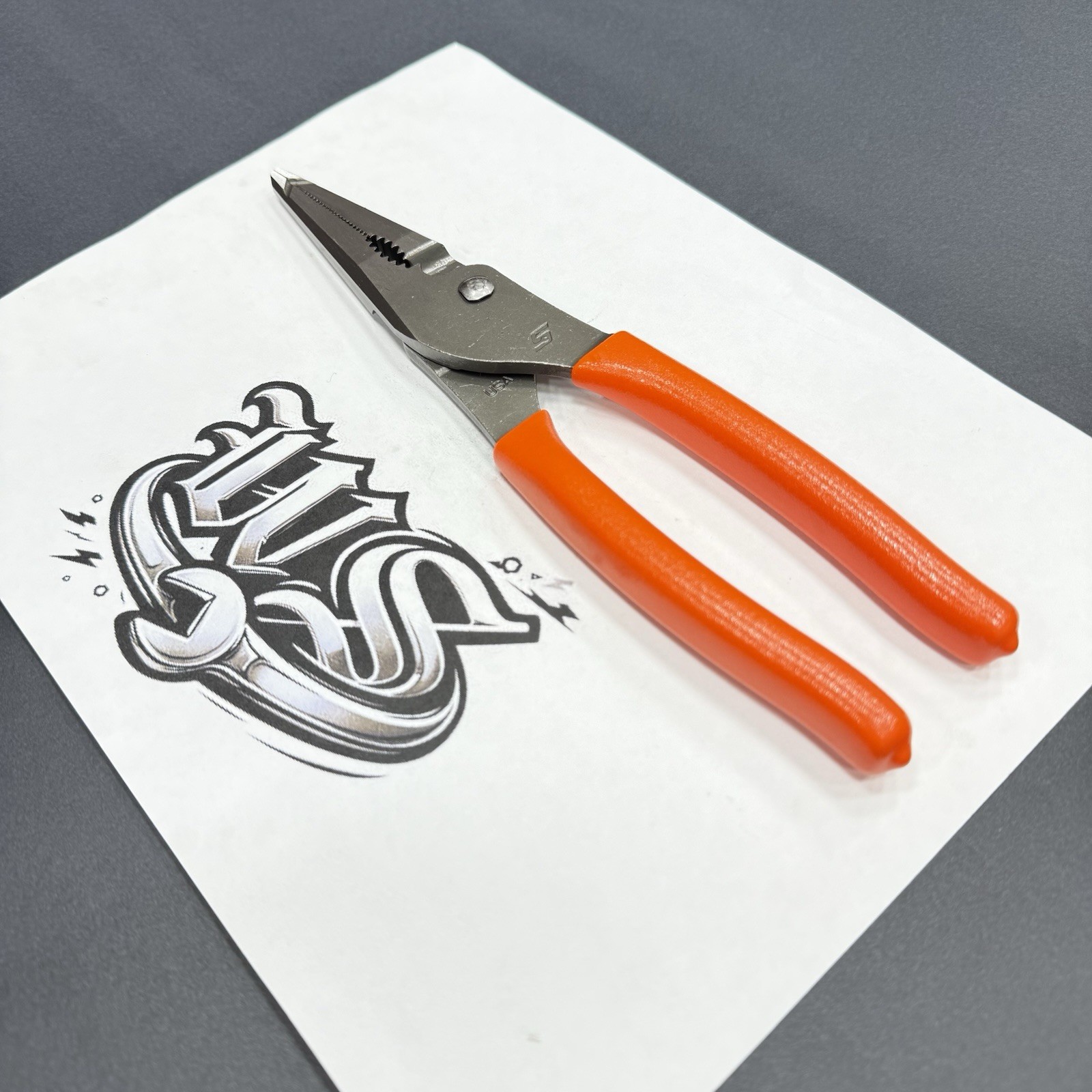 Snap-on Tools USA NEW ORANGE 9″ Talon Grip Long Nose Slip Joint Pliers LN47ACF