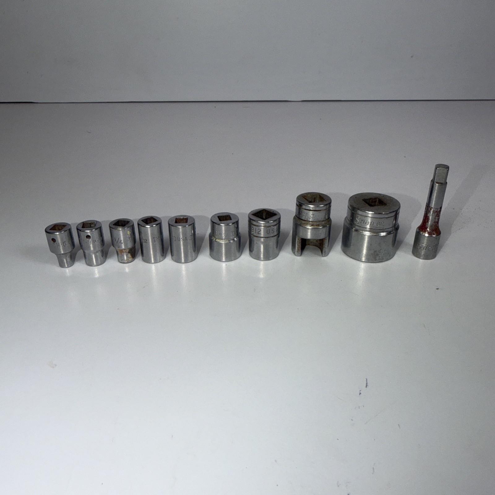 Snap-on Socket Lot 10pc Vintage USA FD-6 FS281 TM11 TM6 TM410 F312 TM2
