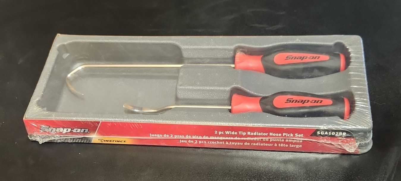 New Snap On SGA102BR 2 Piece Wide Tip Radiator Hose Pick Set RED