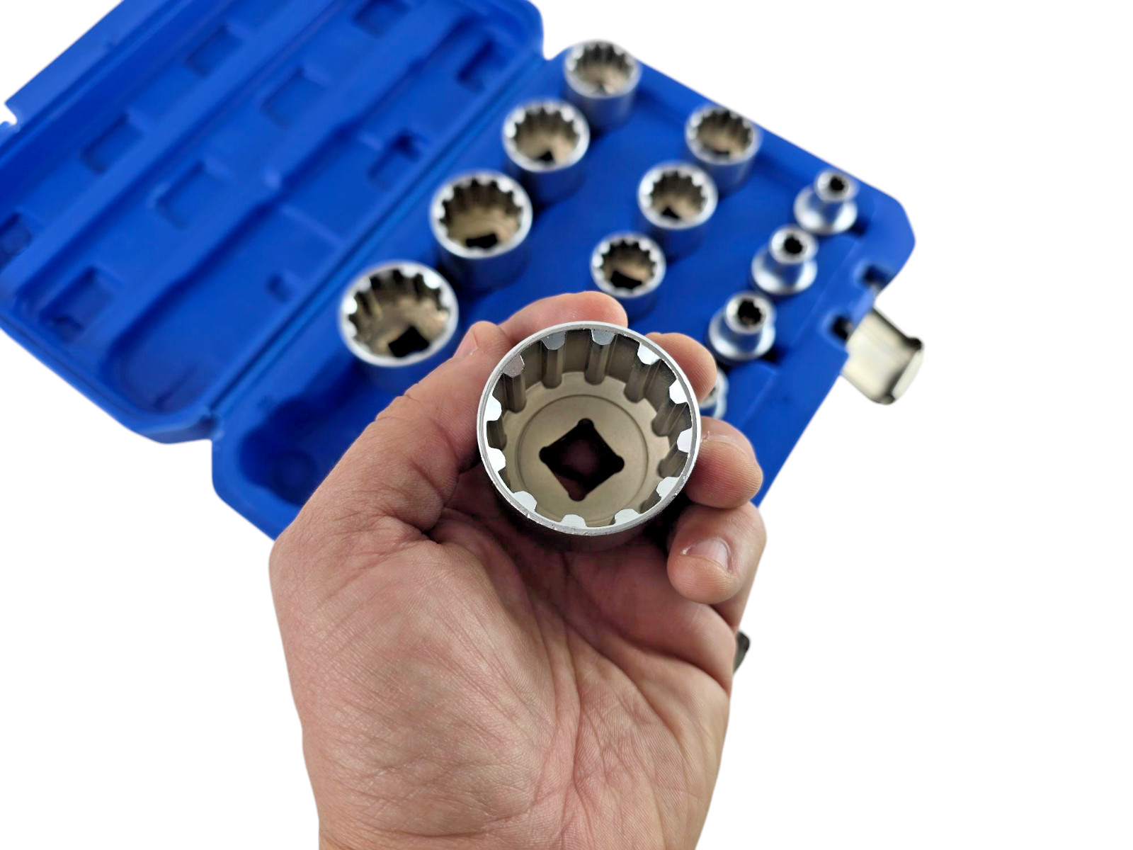 1/2″ Drive 19-Piece Metric Spline Socket Set with Storage Case