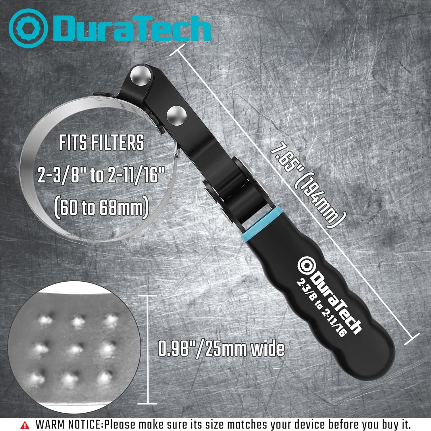 DURATECH Extra Small Swivel Oil Filter Wrench, Oil Filter Removal Tool, Fits