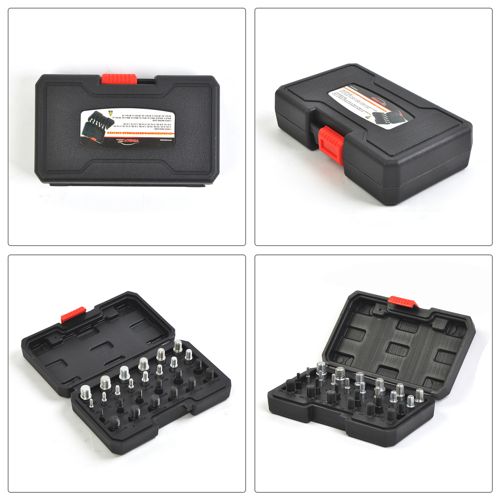 Nut and Bolt Thread Checker,26pcs(14 inch & 12 metric) Sizing Gauges Narrow Area