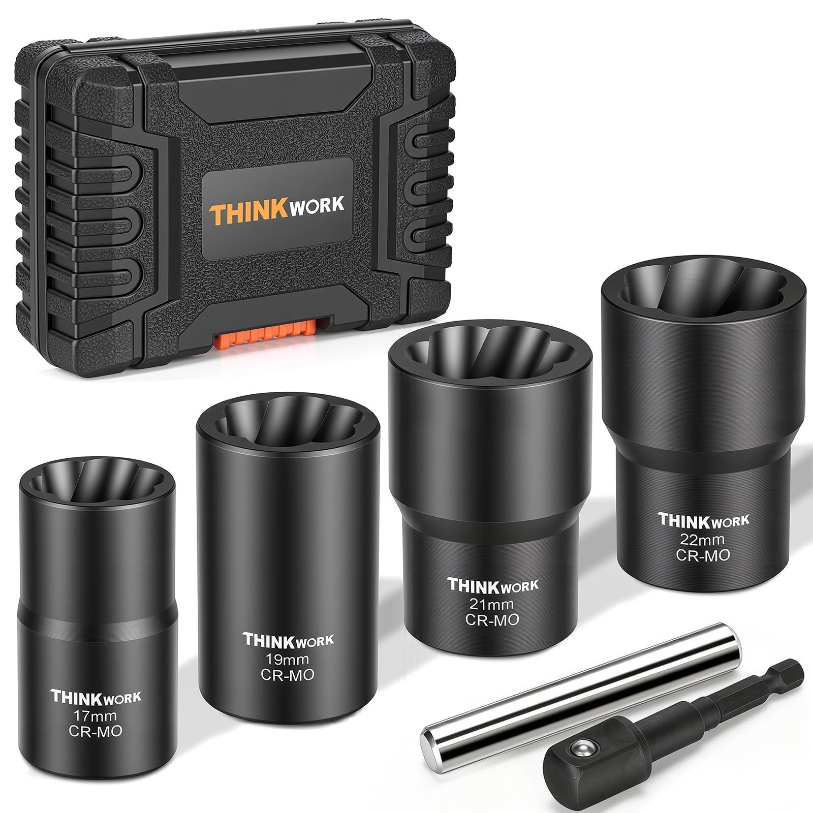 6-Piece Lug Nut Removal Tool Kit – Stripped, Rounded, Damaged Bolt Remover