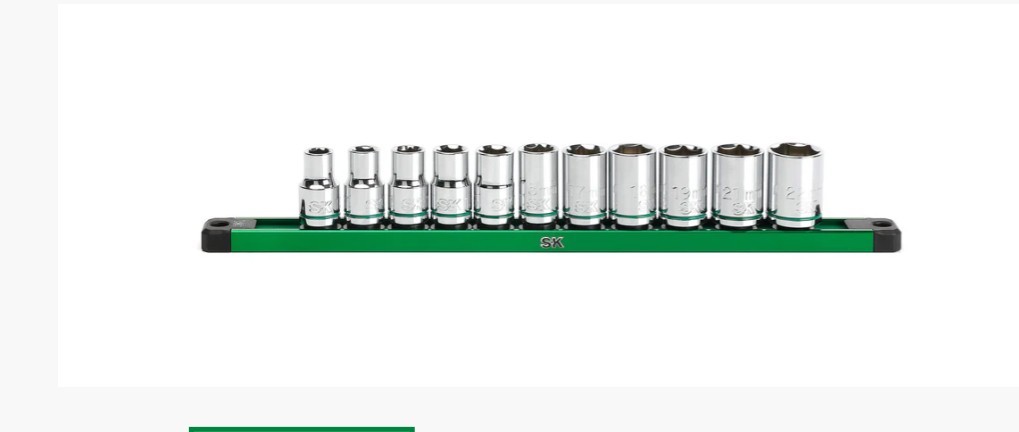 SK Professional Tools 1/2″Drive 11 Piece 6 Point Metric Socket Set w/ Rail New