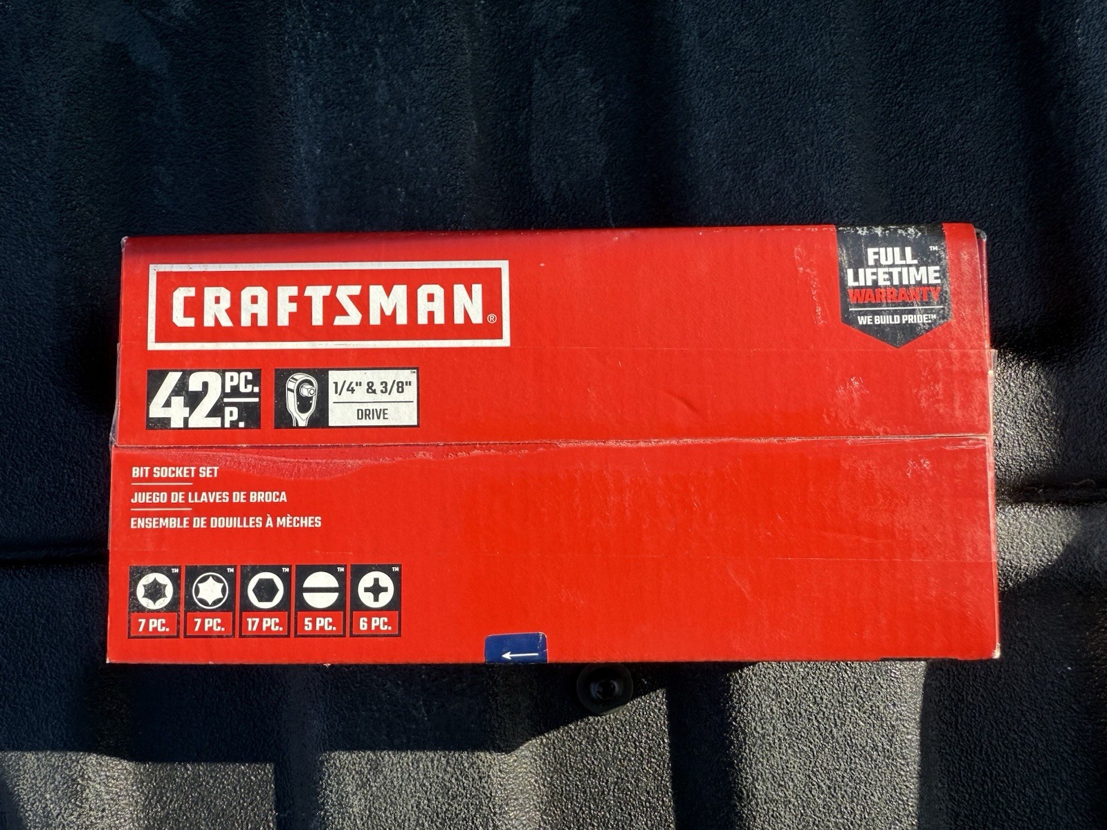 CRAFTSMAN 42 Piece 1/4″ 3/8″ Drive Set Flathead/Hex/Phillips/Torx Bit Driver Set