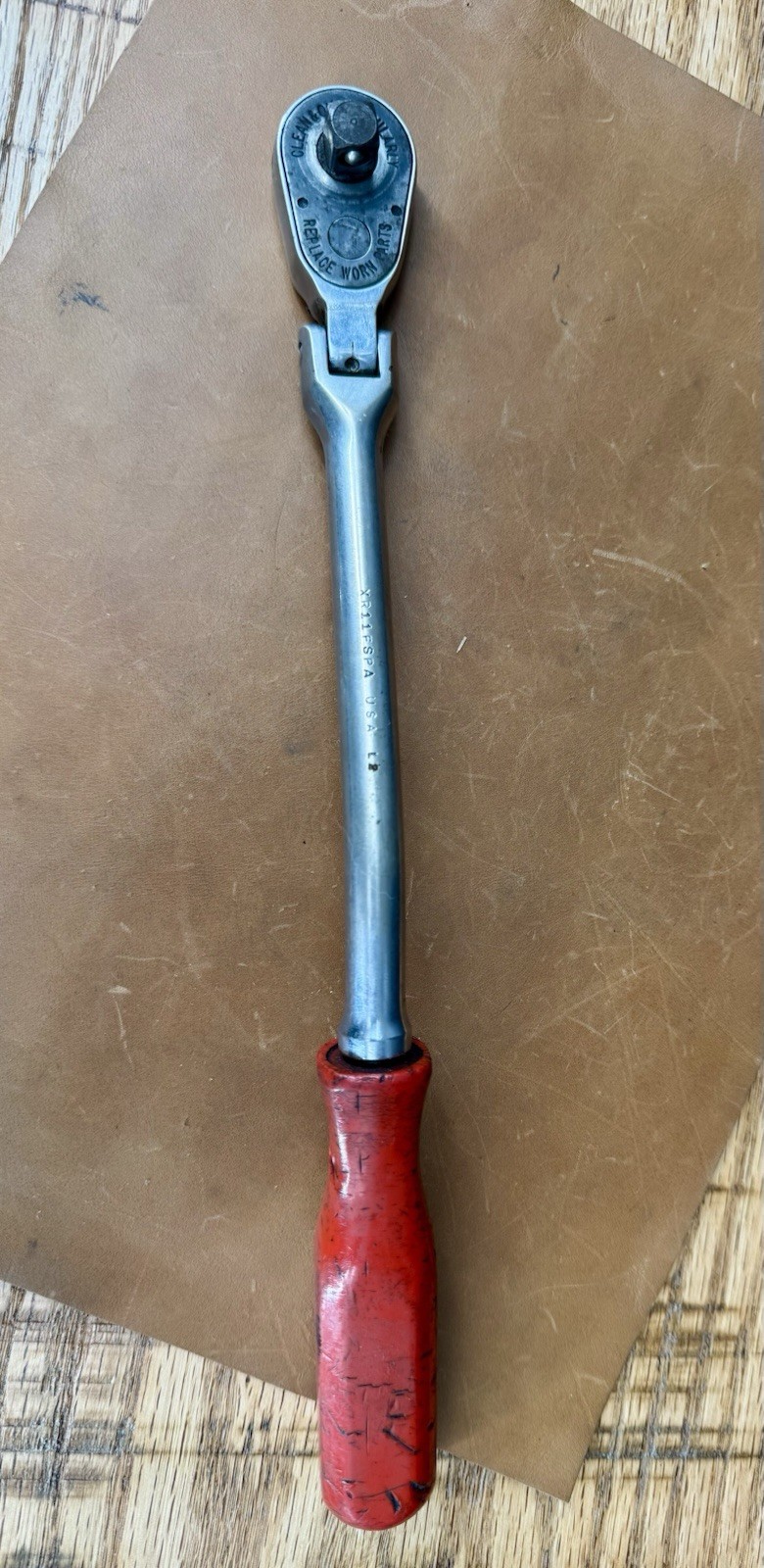 MAC TOOLS XR11FSPA 3/8 DRIVE 11 INCH LONG BENT RED HANDLE FLEX HEAD RATCHET