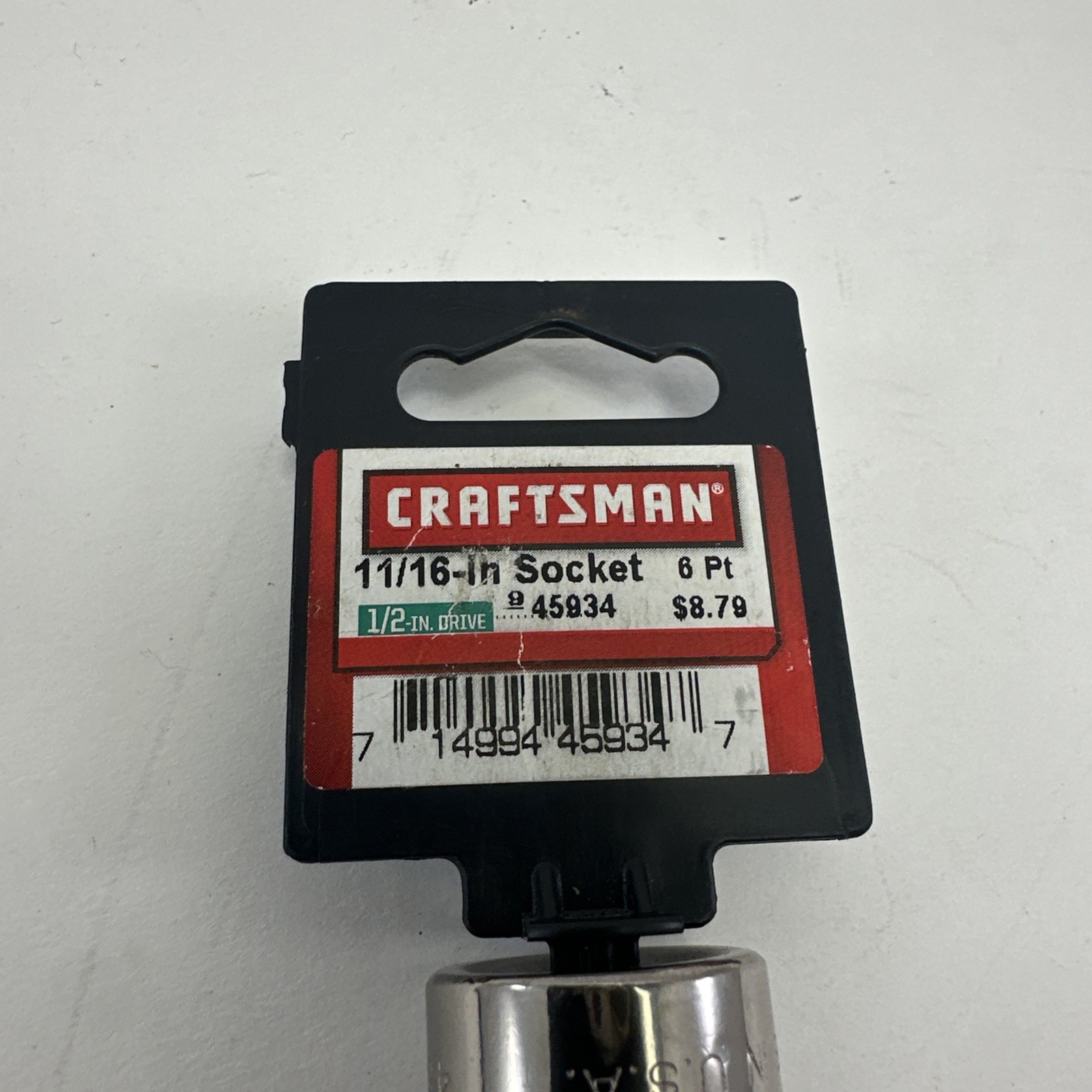 Craftsman 1/2″ Drive 11/16″ 6 Pt Deep Socket SAE Easy Read 45934 USA New NOS