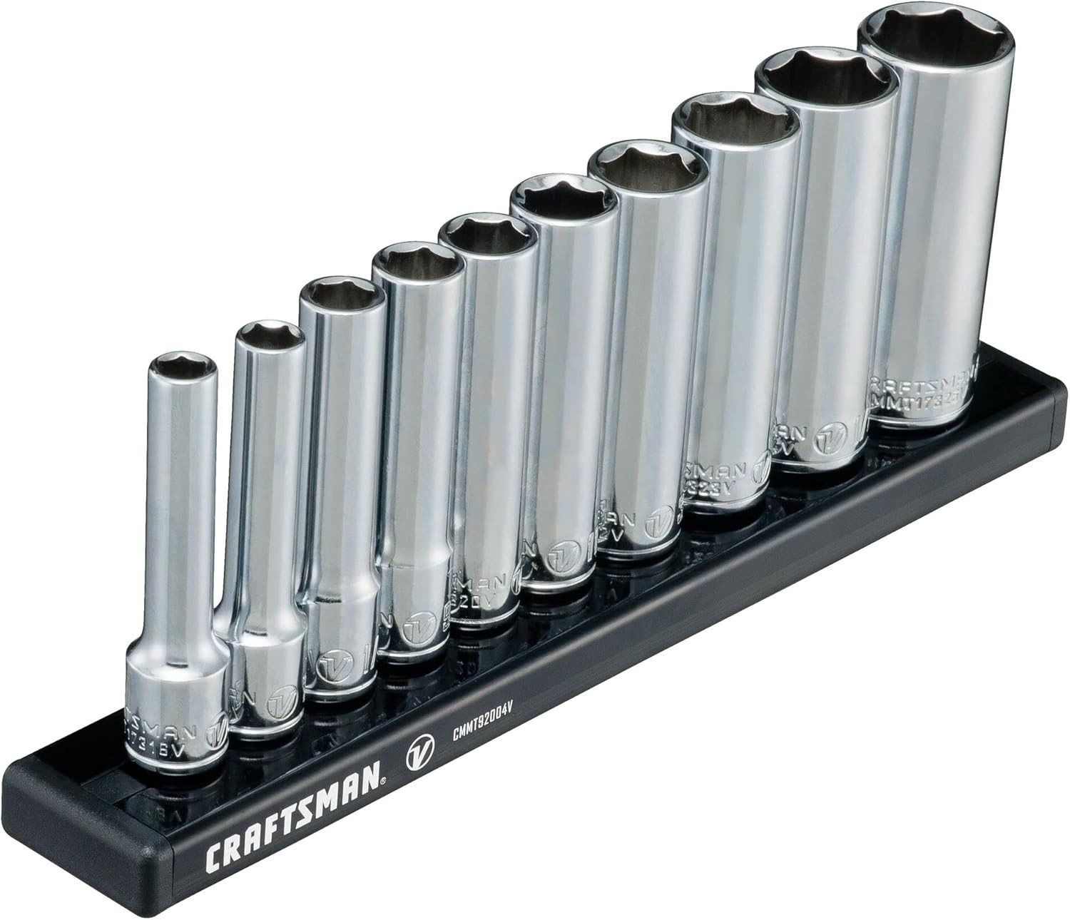 Craftsman V-Series 1/4″ Drive 10 Piece SAE Deep Socket Set CMMT17315V