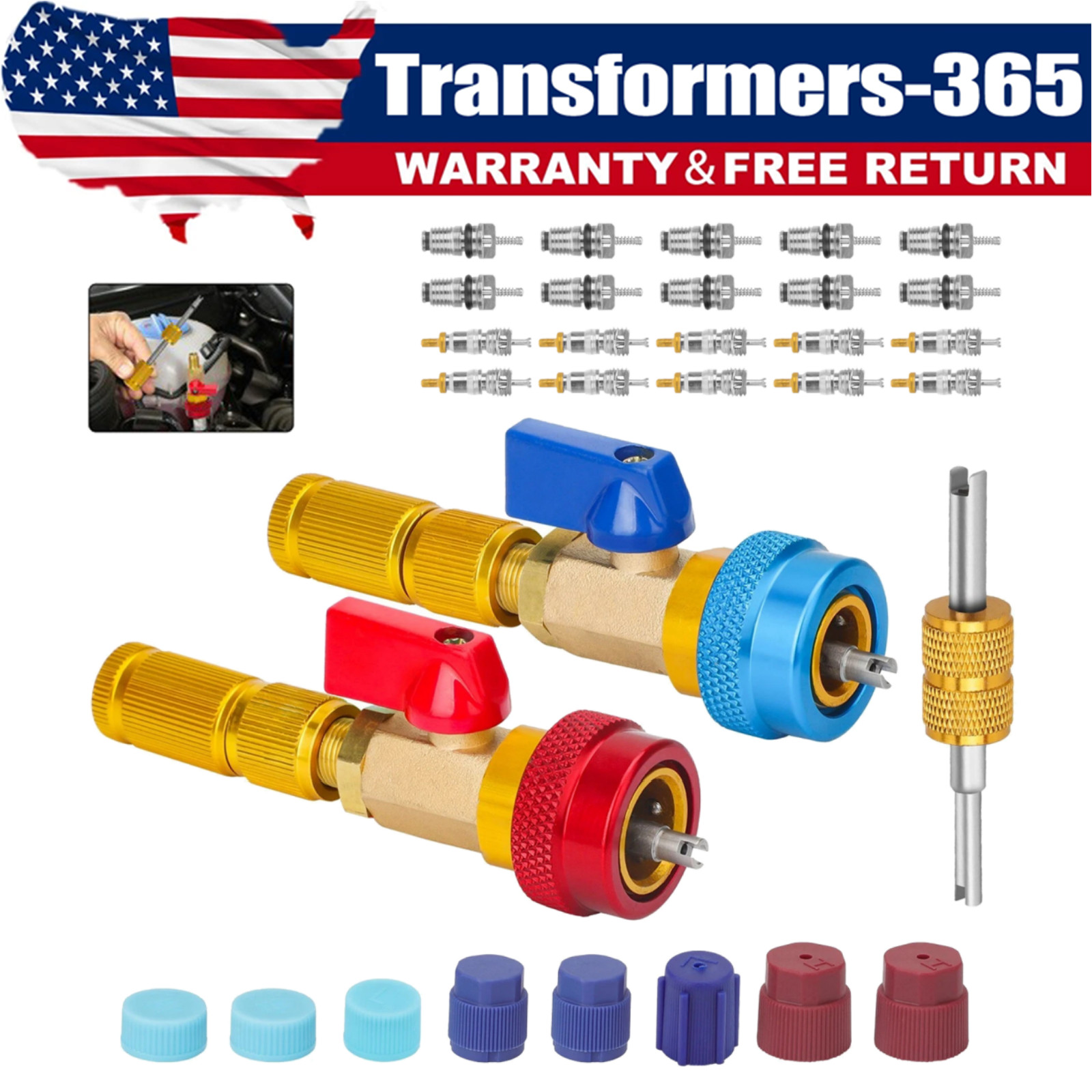 R134A A/C Car Air Conditioning Valve Core Remover Tool High Low Pressure..