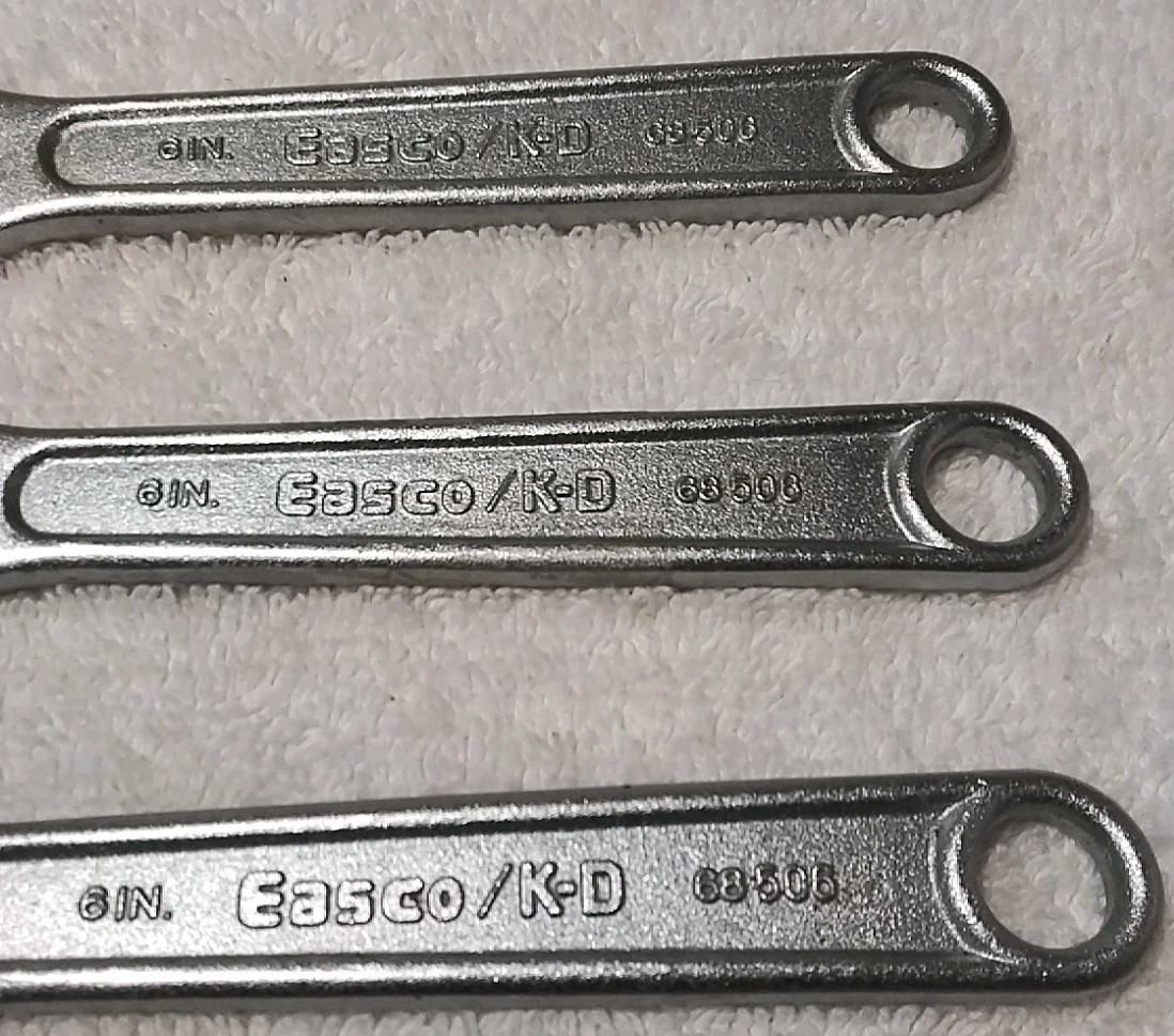 3pc 68506 K-D/ EASCO 6″- 150mm 3/4″-19mm CAPACITY ADJUSTABLE WRENCH SET