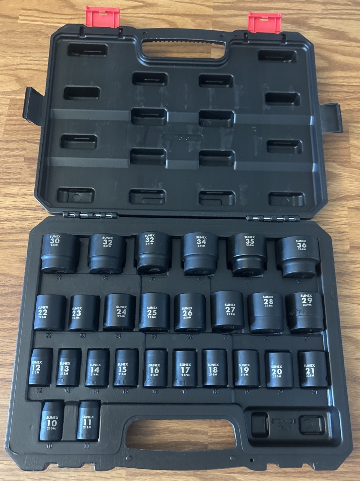 SUNEX Tools 1/2″ DRIVE METRIC 6 POINT 26-PIECE IMPACT SOCKET SET NEW READ!