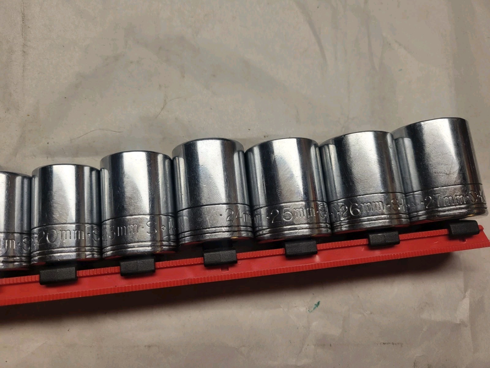 Vintage SK S-K Tools 1/2” Drive 16pc Metric Socket Set 12pt 10mm-26mm USA EXC