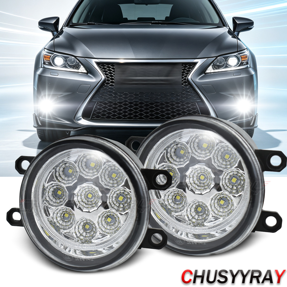 For 2011-2017 Toyota Sienna Clear Lens Pair Bumper Fog Light Lamp Replacement