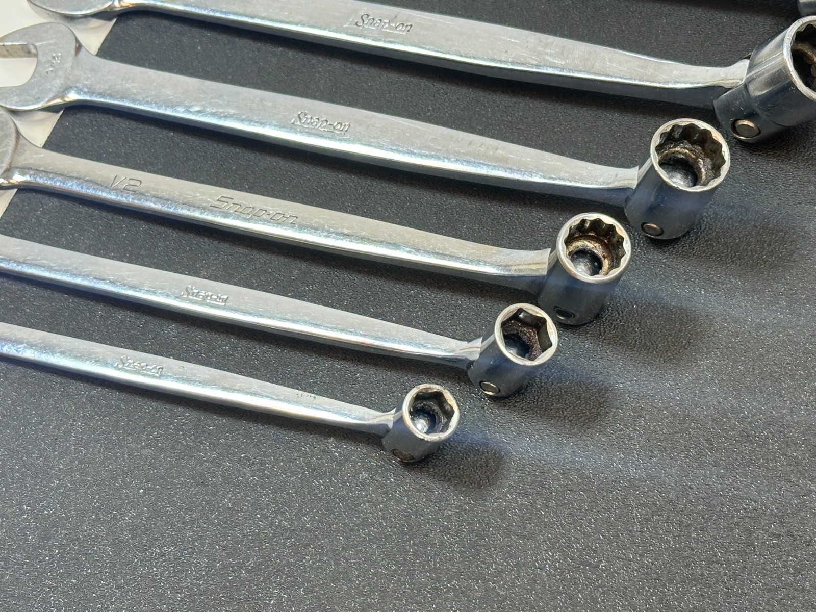 🇺🇸 Snap-on Tools USA FHO607 7pc SAE 3/8″-3/4″ Flex Head Combination Wrench Set
