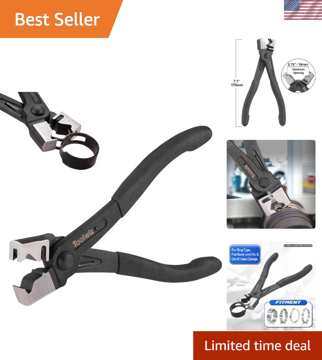 Anti-Slip PVC Clic & Clic-R Hose Clamp Pliers – Spring-Loaded, Effortless Use