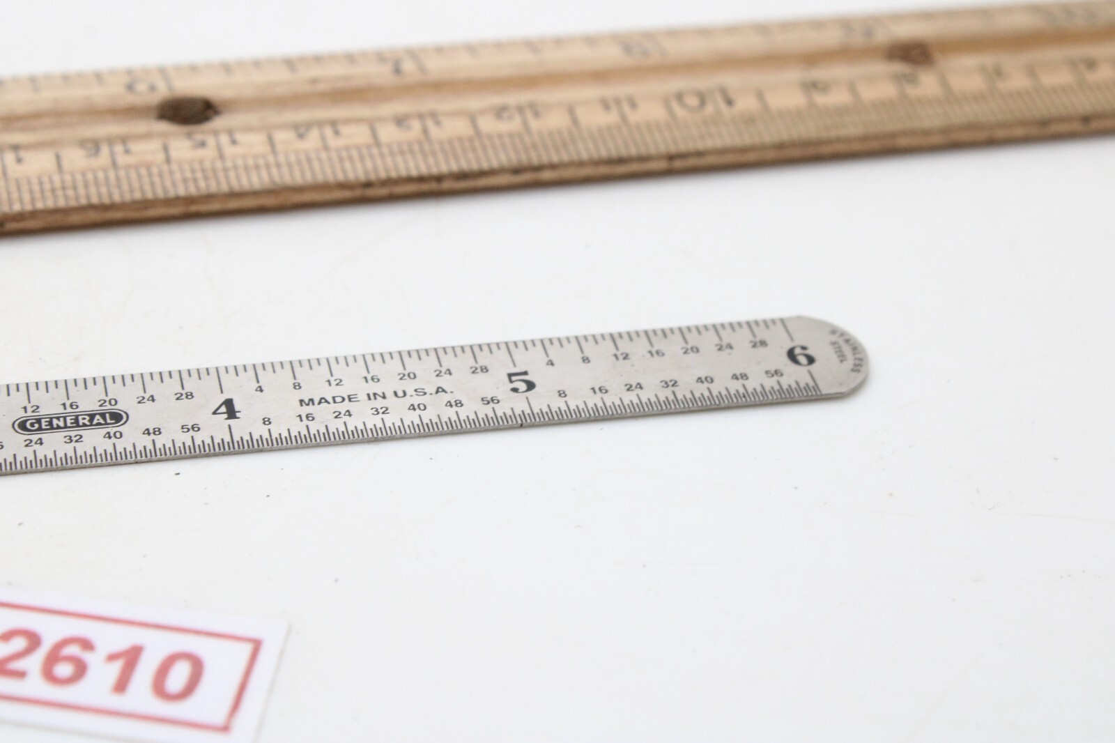 General No.300 6″ Steel Decimal Equivalents Scale Depth Gauge Pocket Size USA