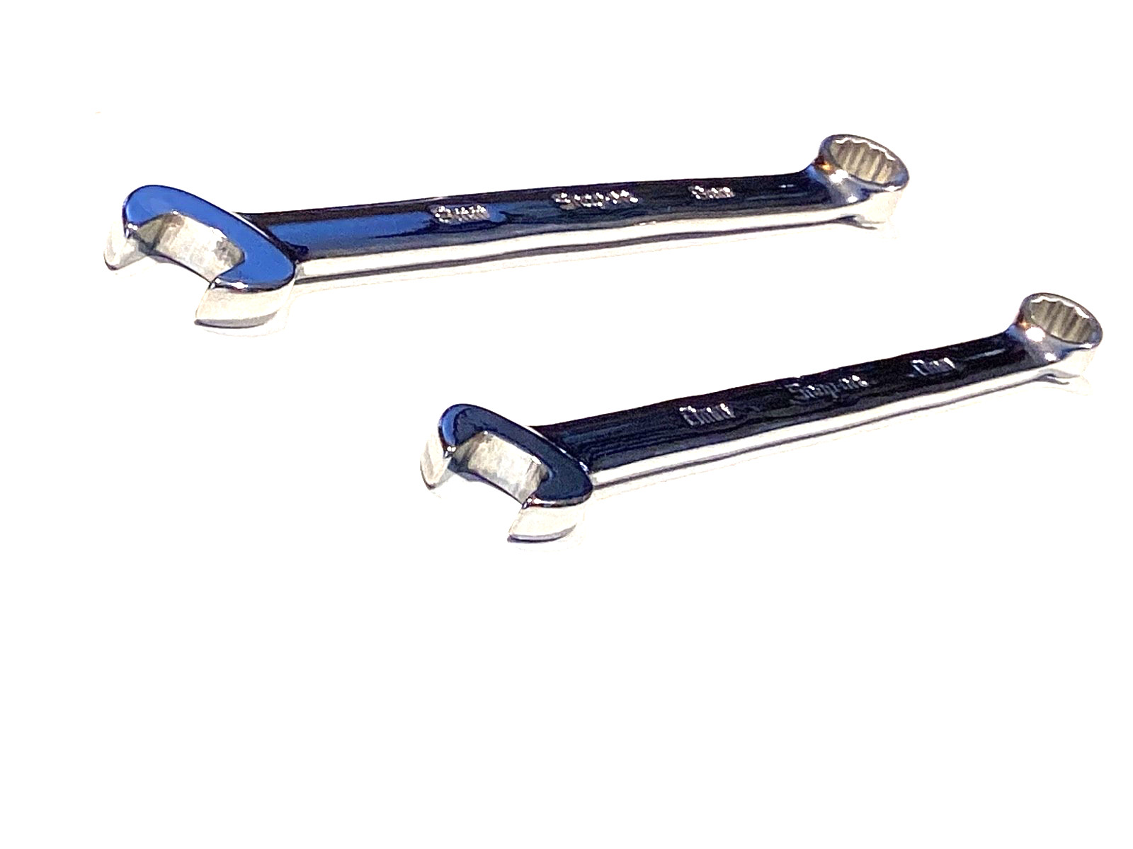 Snap On USA NEW 2 Piece 8MM 9MM Metric Add On Chrome Wrench Set OEXM80B OEXM90B