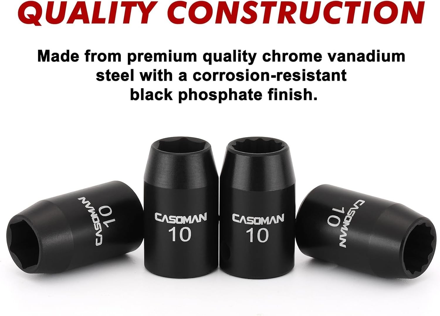 Impact Socket Set 6pc Black Phosphate Finish 6 Point