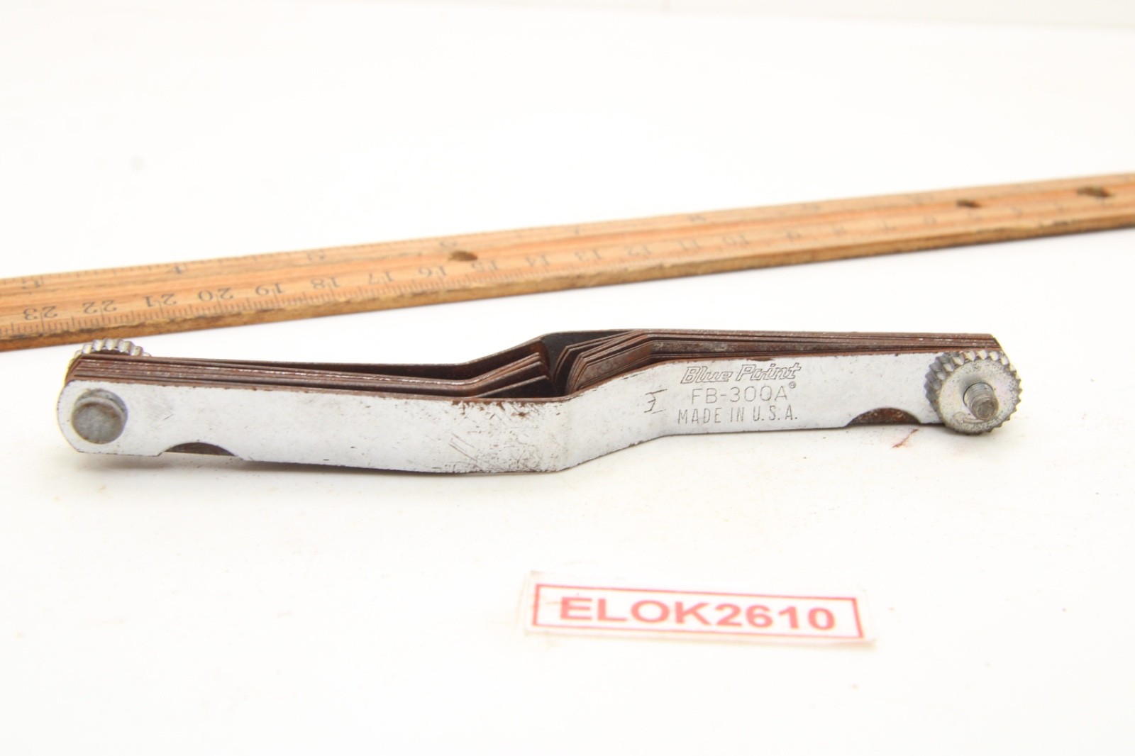 Blue Point FB-300A Bent Blade Feeler Gauge 25 Blades USA