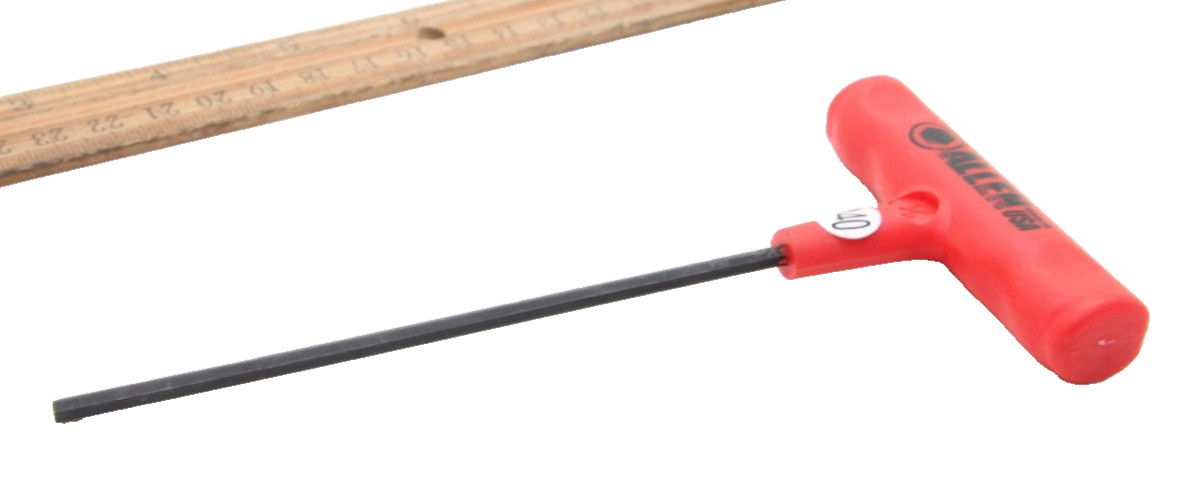 Allen 1/8″ SAE Hex T-Handle Wrench Red Plastic Handle USA