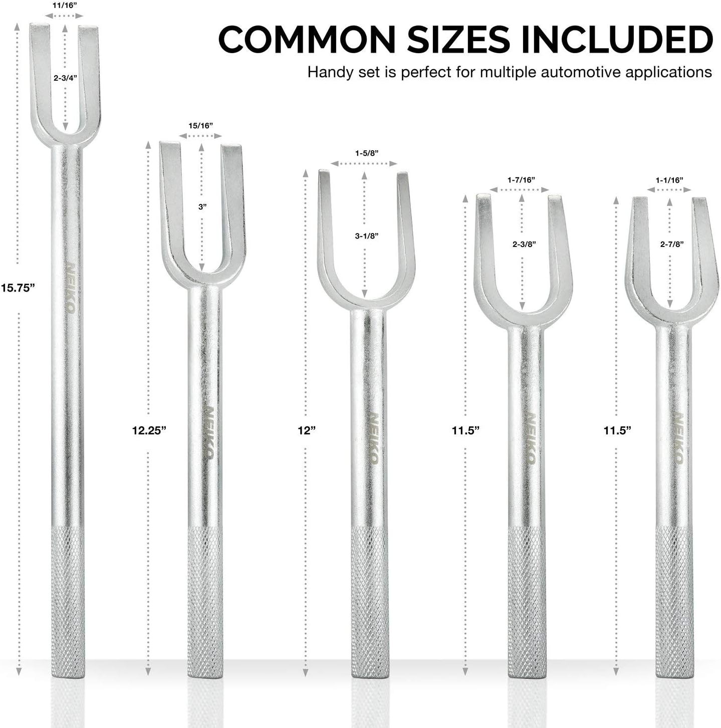 Ball Joint Separator Tie Rod End Remover Pickle Fork Set | 5 Piece | Automotive