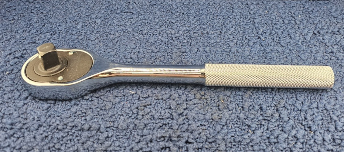 Proto 5449: 1/2 in Drive 10 in. Long Pear Head Standard Ratchet, Chrome Polished