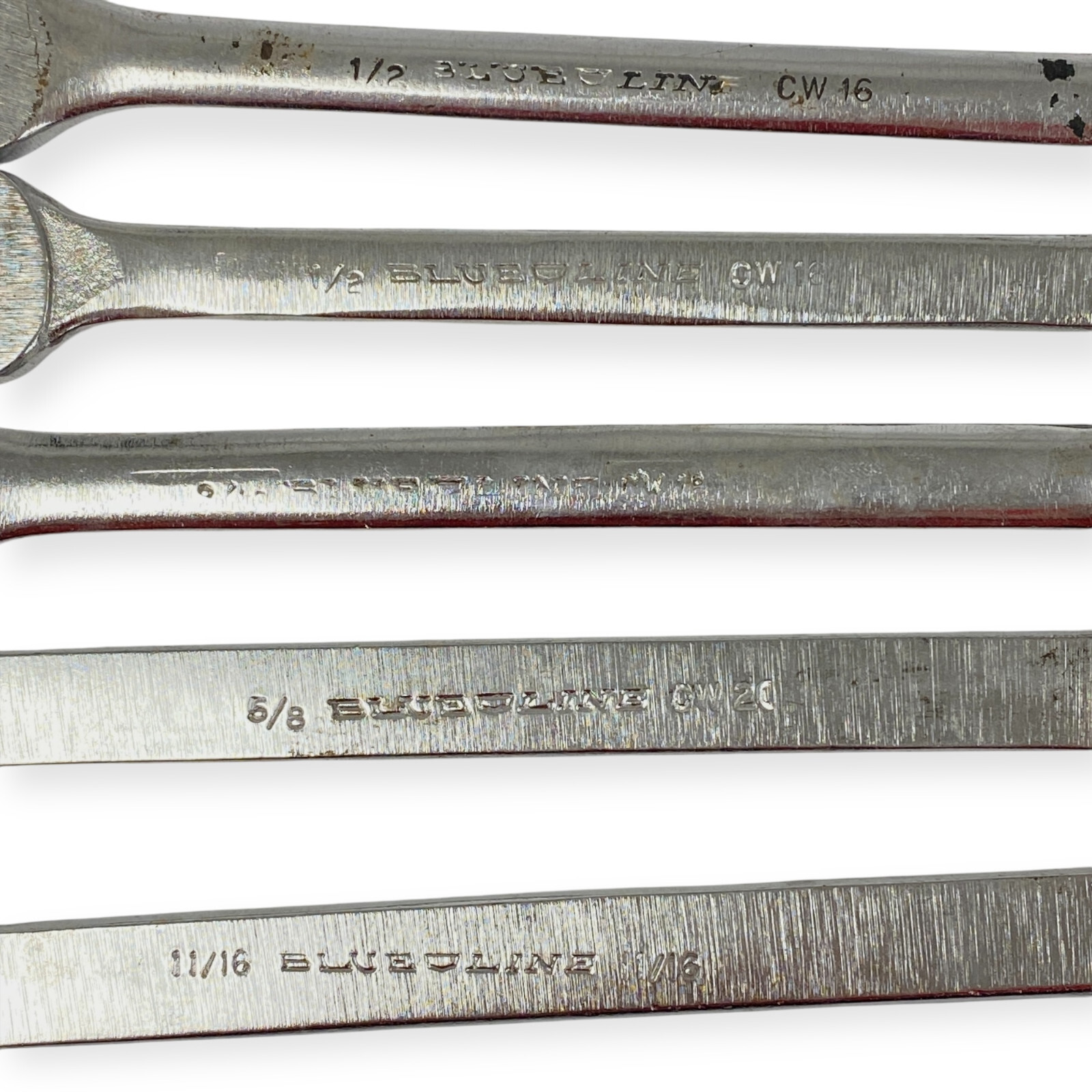 Blue Line CW16 1/2, CW20 5/8, 11/16 in 12 Point Combination Wrench Set, 5 Pcs