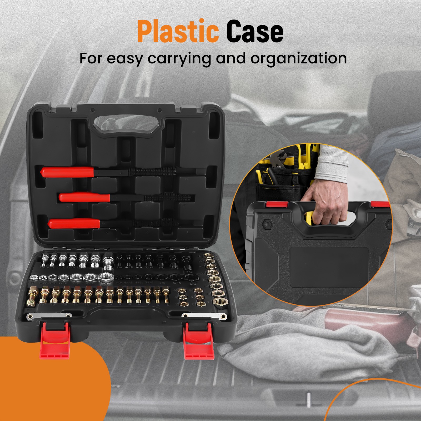 Heavy Duty Thread Repair Kit 61pc Heat-Treated Steel UNC/UNF/Metric with Files