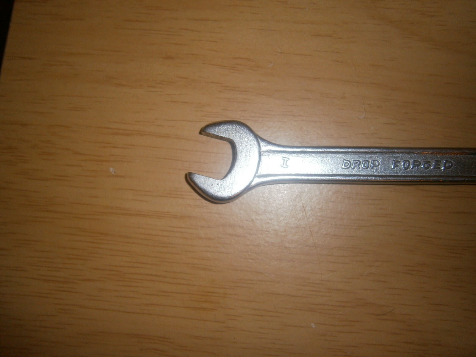Vintage silver tone spanner. 14 & 15mm ends.(E6c)