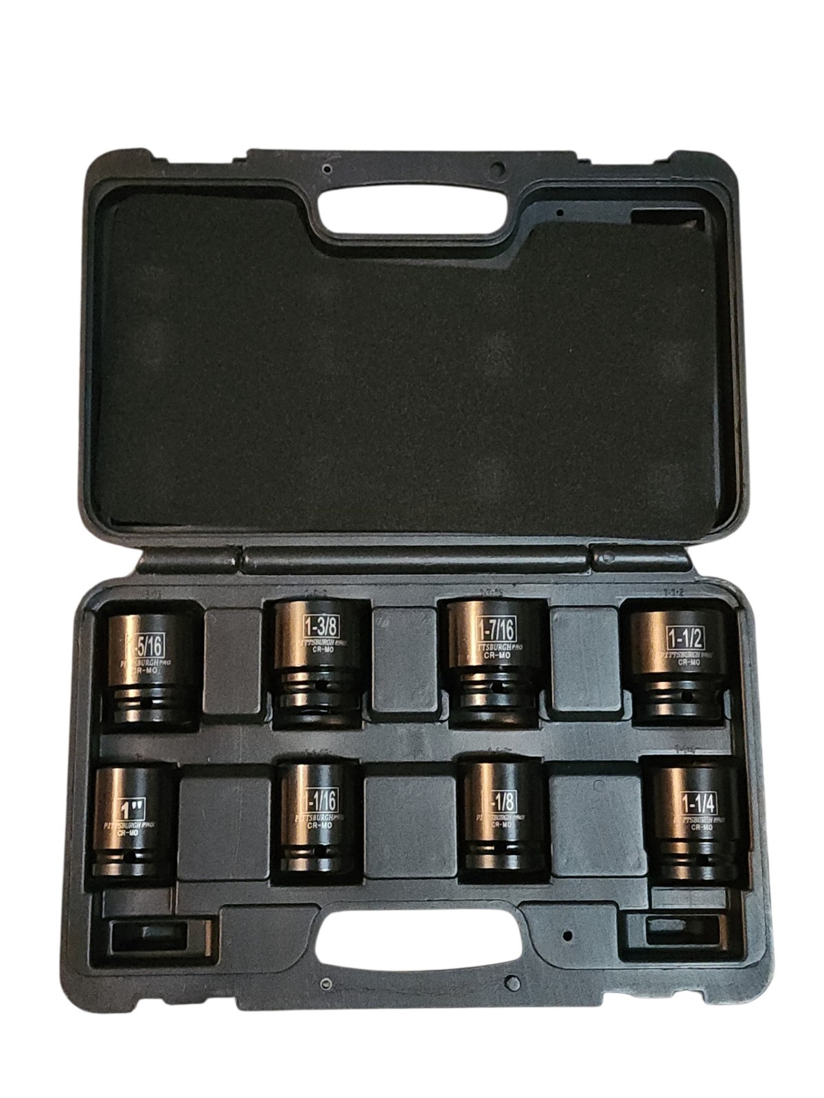 Pittsburgh Pro 67960 3/4 Drive Impact Socket Set 8 Pc Chromoly Steel Black Case
