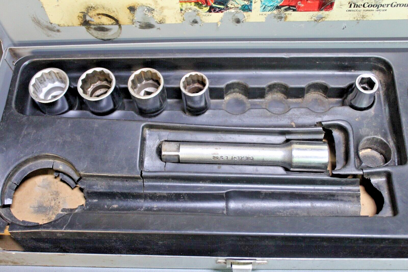7-Piece Crescent 1/2″ Drive Socket Set in Metal Case LSB-12 Chrome Alloy Vintage
