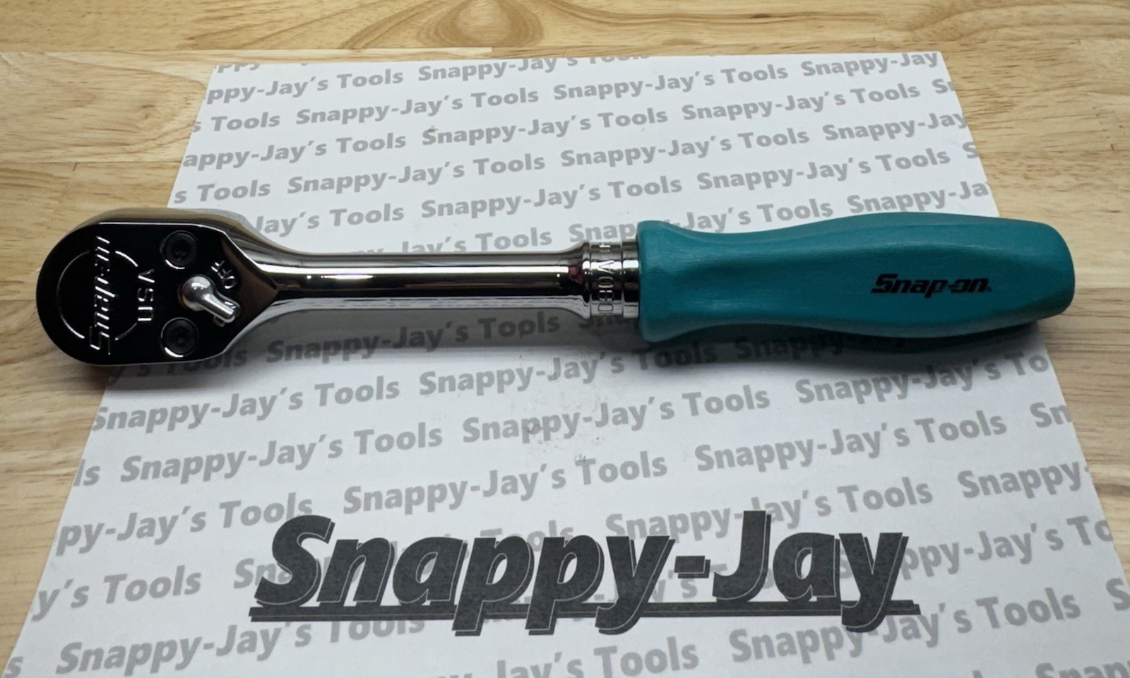 Snap-on Tools NEW RARE TEAL 1/2” Drive Hard Grip Ratchet SHD80ATL *LESS PERFECT*