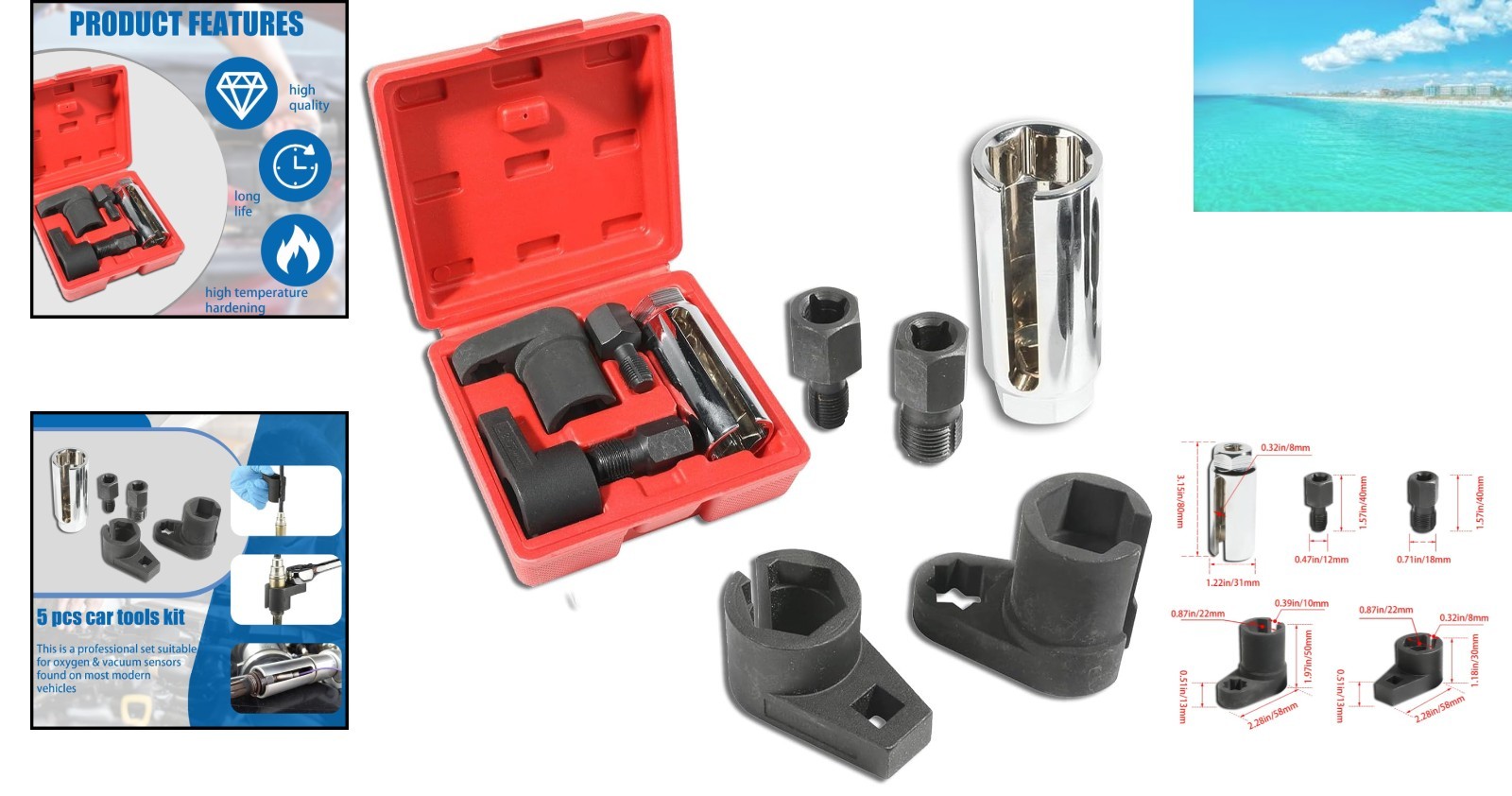 Complete O2 Sensor Socket Set: Forged Steel Tools for Hassle-Free Installation