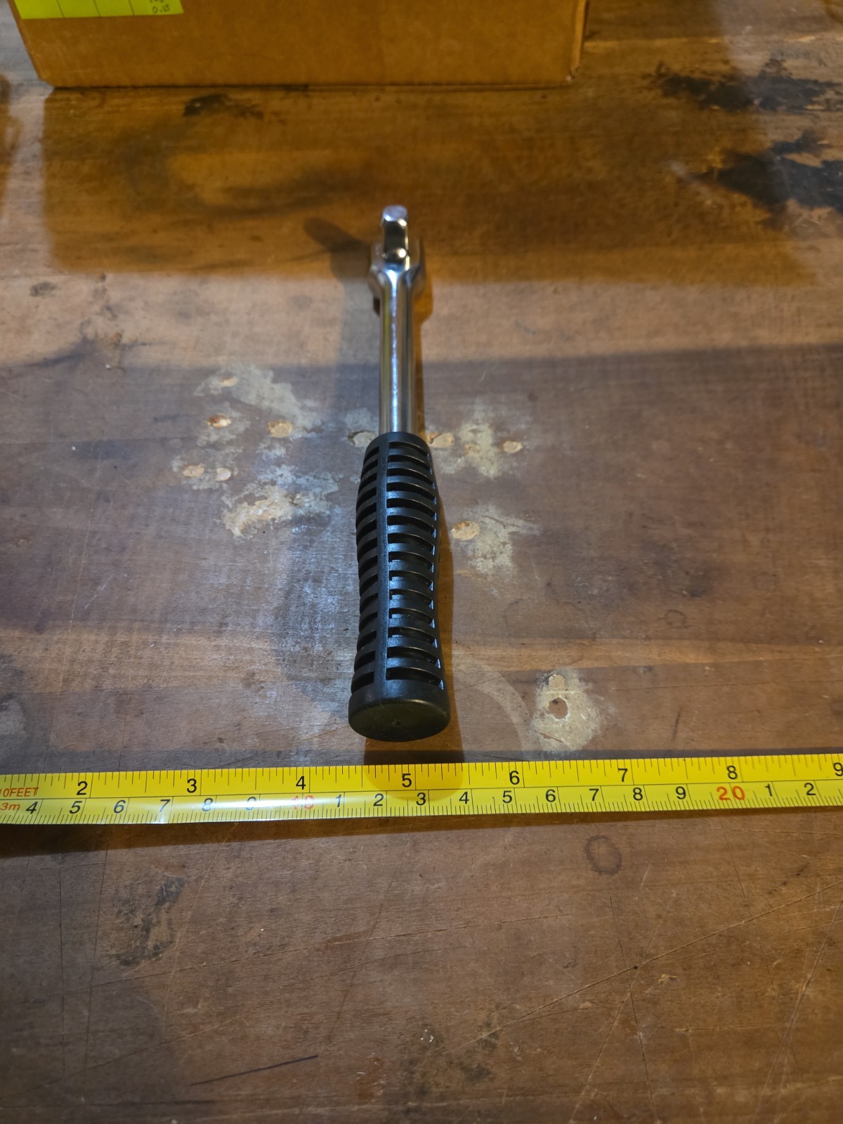 Cal Hawk 7.5″ Long 3/8″ Drive Breaker Bar Chrome Finish Black Handle