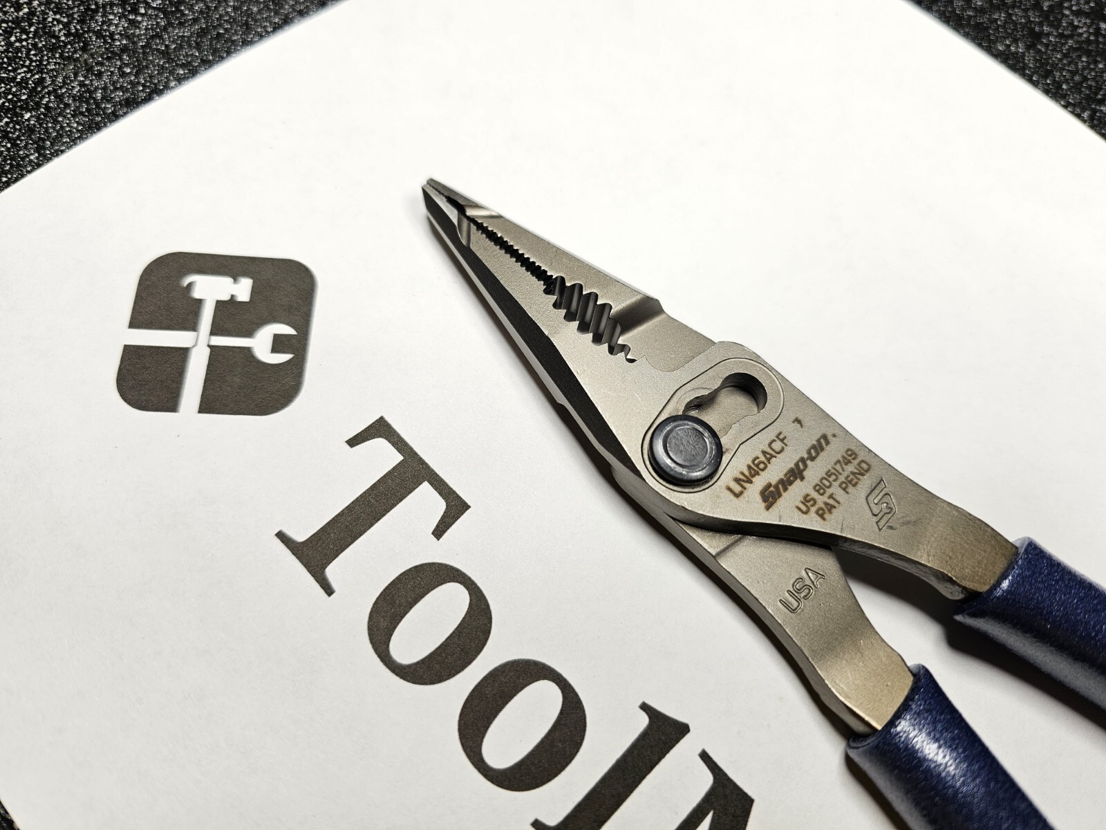 Snap-on Tools NEW POWER BLUE 7″ Talon Grip Long Nose Slip Joint Pliers LN46ACF