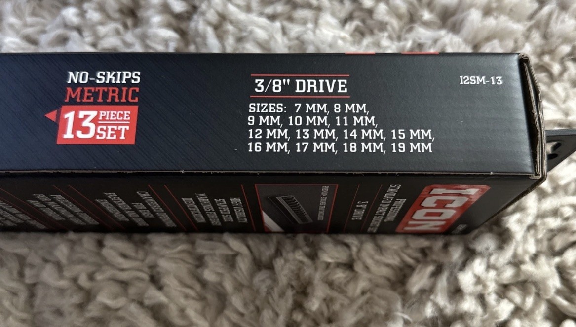 🔥 ICON 3/8″ Drive Metric Impact Thin Wall Socket Set, 13-PCS I2SM-13 70432 NIB