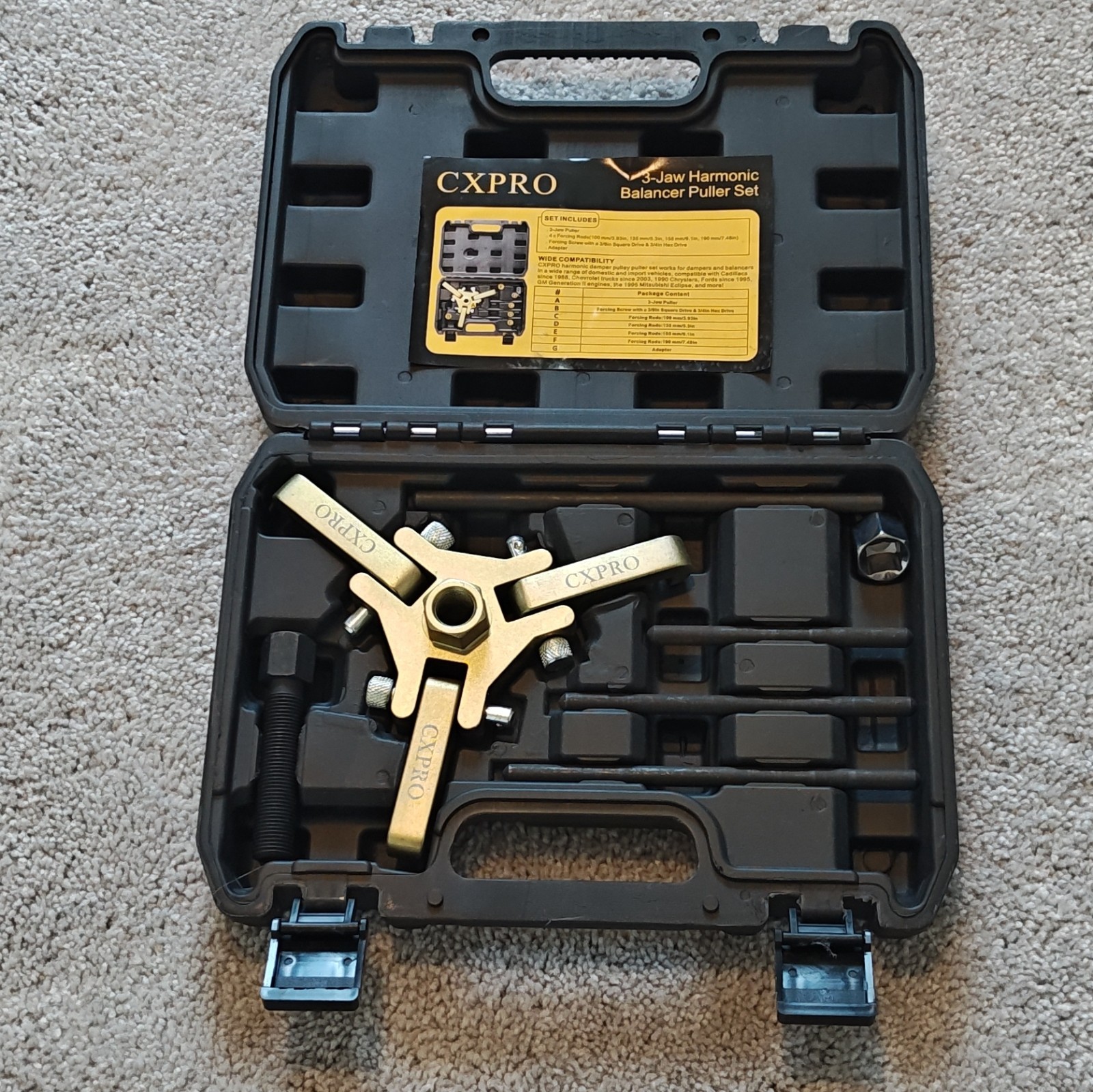CXPRO 3-Jaw Harmonic Balancer Puller Set (New – Open Box)