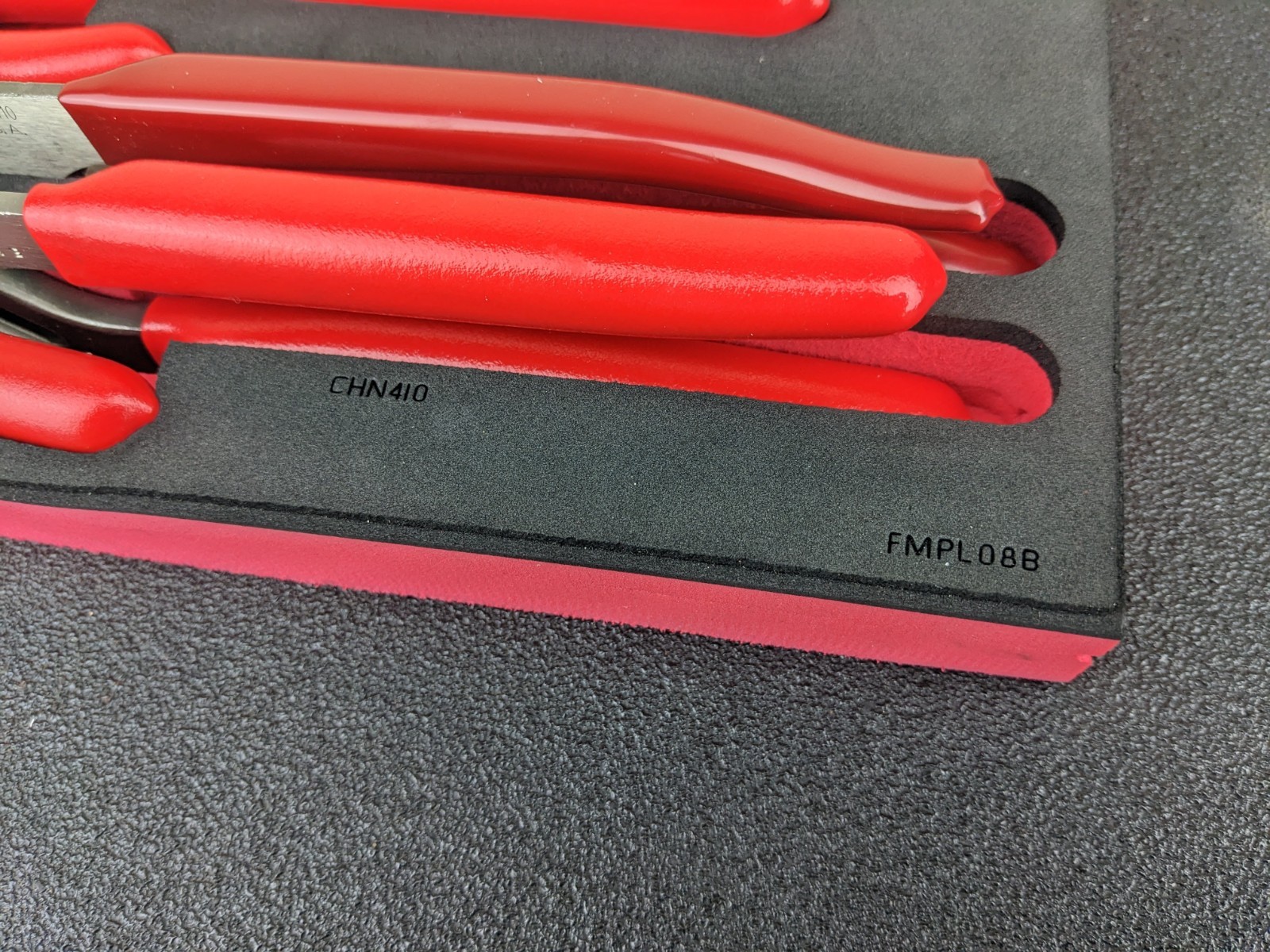 #bp054 Snap-on Tools USA NEW RED Adjustable Joint Pliers Foam Set PLAJ600FR