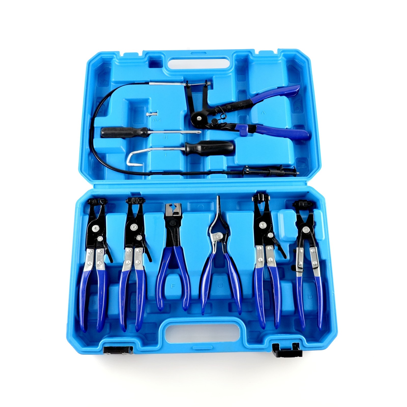 10Pcs Long Reach Wire Hose Clamp Pliers Fuel Oil Water Pipe Clip Remover Kit