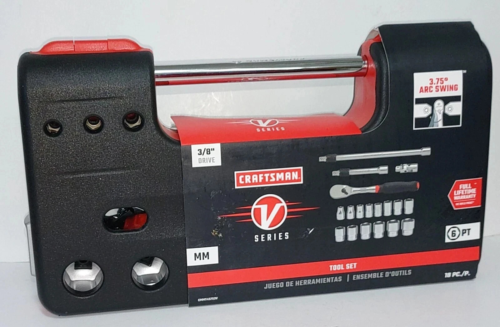 Craftsman V Series 3/8″ Drive Metric 6 Point 18 Piece Socket Set CMMT45753V