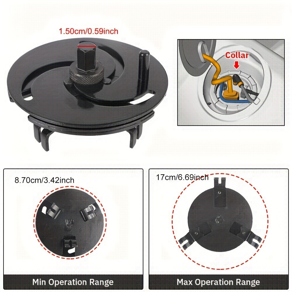 3-Jaw Adjustable Fuel Tank Lid Wrench, 87-170mm Range, Conductive Material, Pump