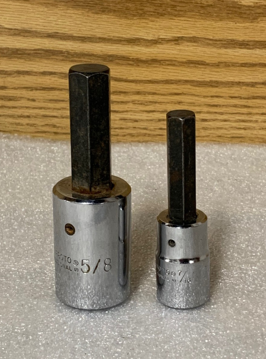 Proto Professional 5441-5/8 , 5/8″, & 5441-7/16, SAE 7/16″ Hex Bit Socket, 1/2″