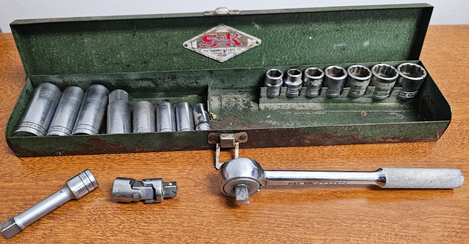 Vintage S-K Tools 3/8″ Drive Socket Set 19 pieces and Case