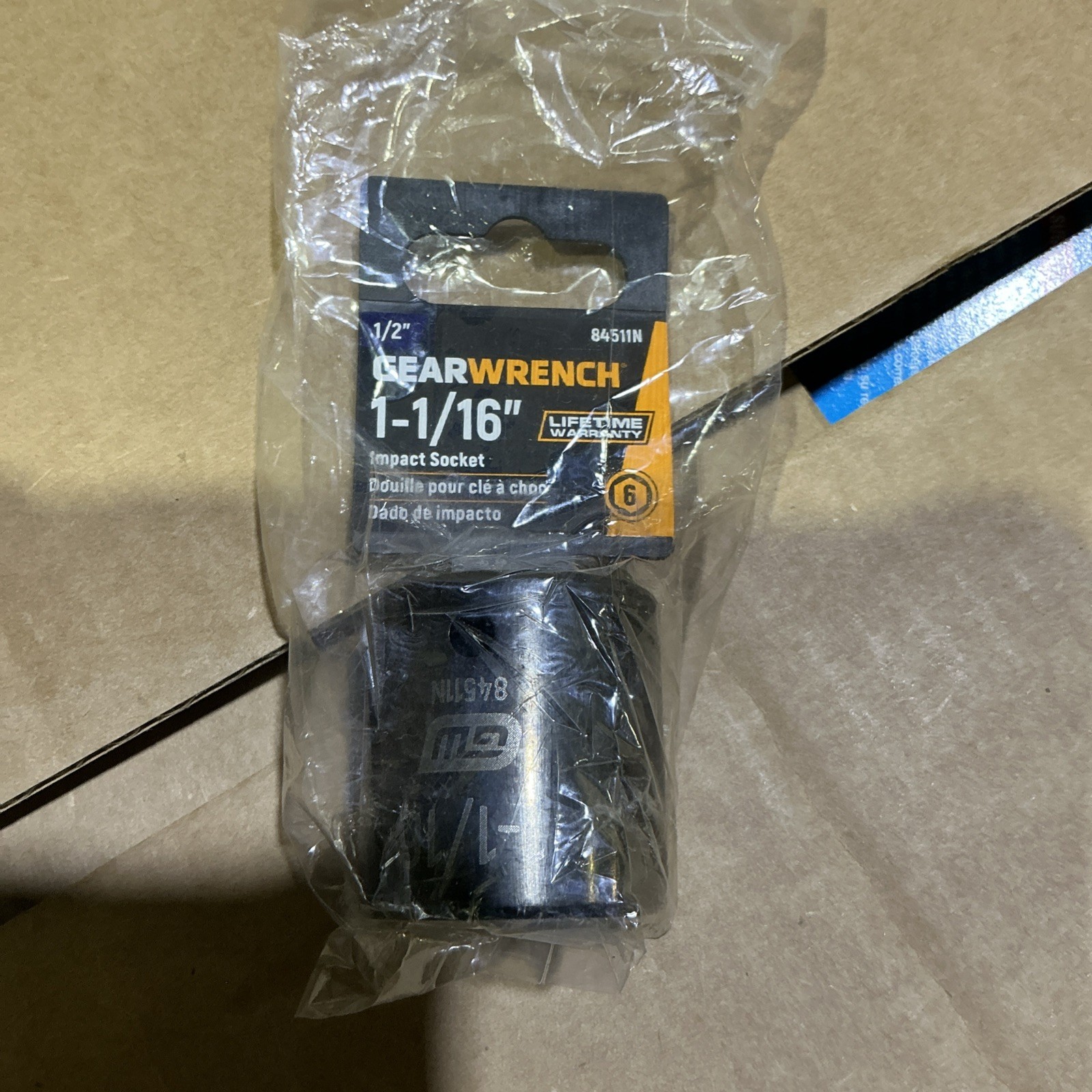 1-1/16” Impact Socket 1/2” Drive 6-Point GEARWRENCH